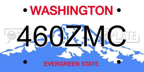 460ZMC Washington License Plate