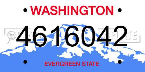4616042 Washington License Plate
