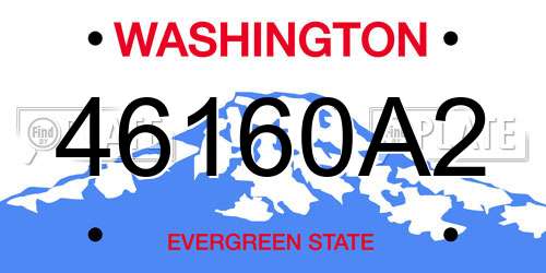 46160A2 Washington License Plate