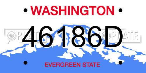 46186D Washington License Plate