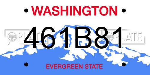 461B81 Washington License Plate