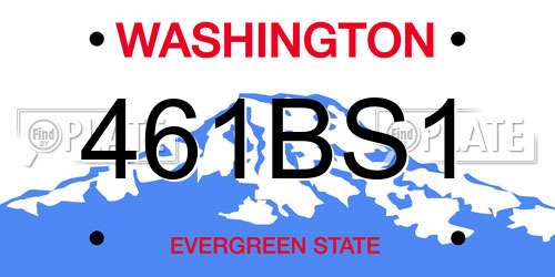 461BS1 Washington License Plate