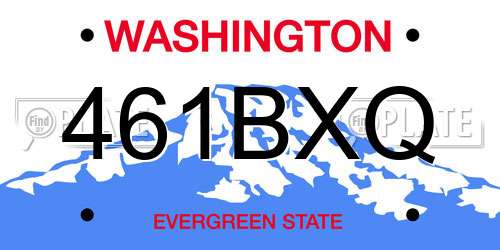461BXQ Washington License Plate