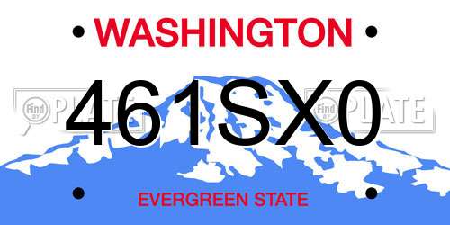 461SX0 Washington License Plate