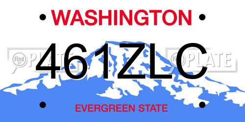 461ZLC Washington License Plate