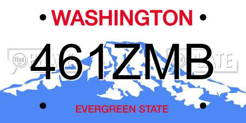 461ZMB Washington License Plate
