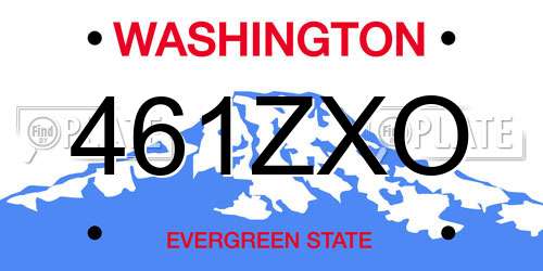 461ZXO Washington License Plate