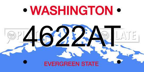 4622AT Washington License Plate