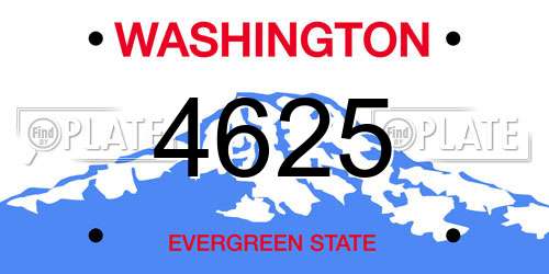 4625 Washington License Plate