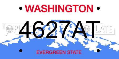 4627AT Washington License Plate