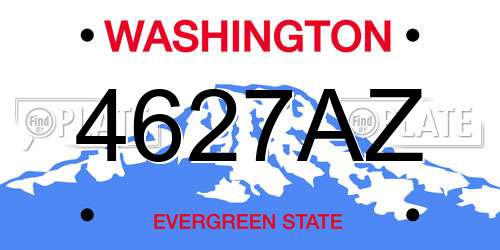 4627AZ Washington License Plate