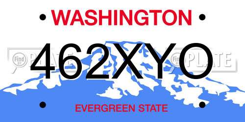462XYO Washington License Plate