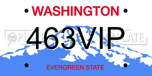 463VIP Washington License Plate
