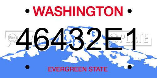 46432E1 Washington License Plate
