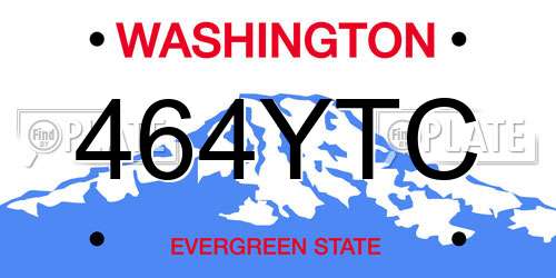 464YTC Washington License Plate