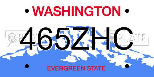 465ZHC Washington License Plate