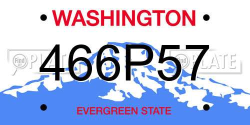 466P57 Washington License Plate