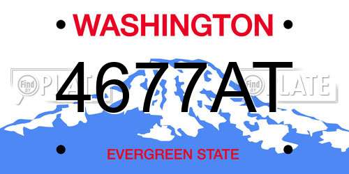 4677AT Washington License Plate