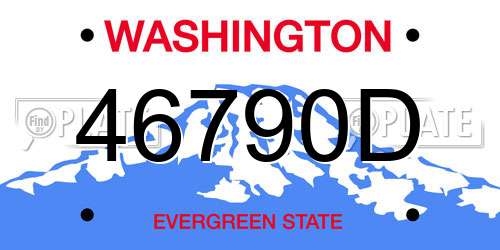 46790D Washington License Plate