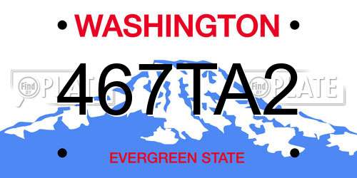 467TA2 Washington License Plate
