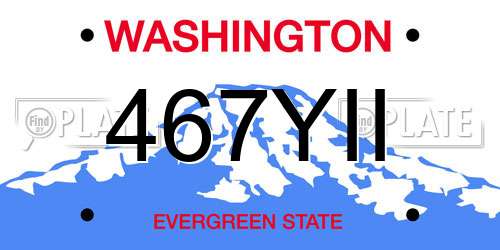 467YII Washington License Plate