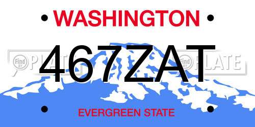 467ZAT Washington License Plate