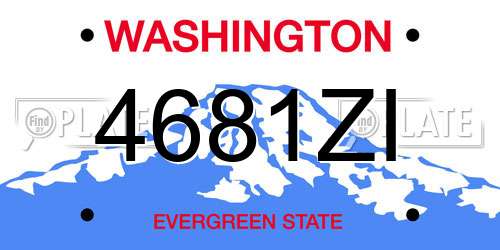 4681ZI Washington License Plate