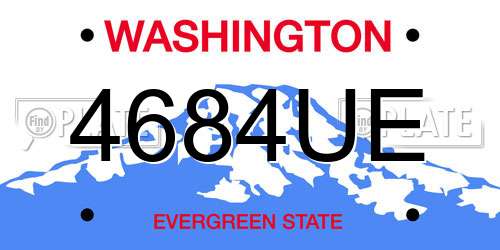 4684UE Washington License Plate