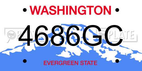 4686GC Washington License Plate