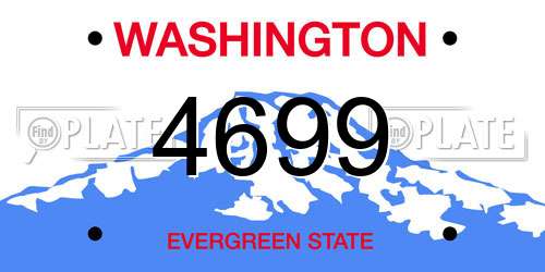 4699 Washington License Plate