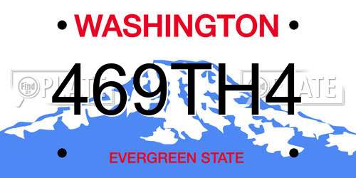 469TH4 Washington License Plate