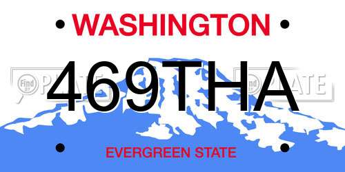 469THA Washington License Plate