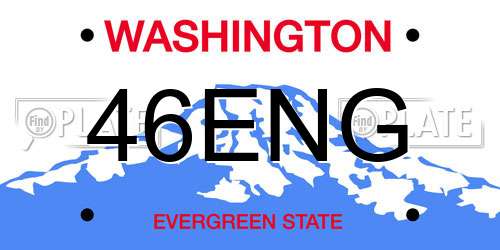 46ENG Washington License Plate