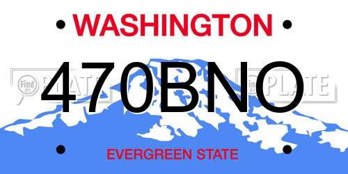 470BNO Washington License Plate