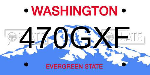 470GXF Washington License Plate