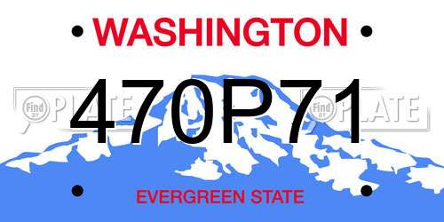 470P71 Washington License Plate