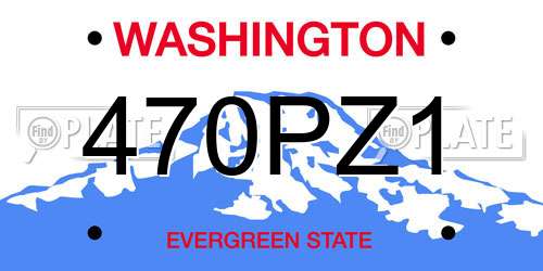 470PZ1 Washington License Plate