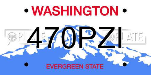 470PZI Washington License Plate