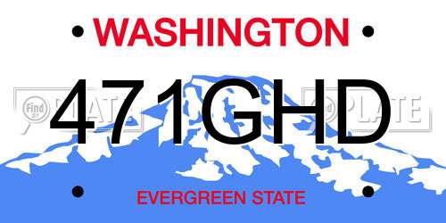 471GHD Washington License Plate