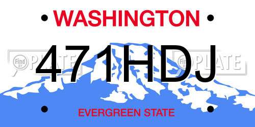 471HDJ Washington License Plate