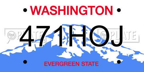 471HOJ Washington License Plate