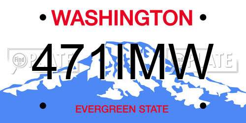 471IMW Washington License Plate