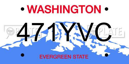 471YVC Washington License Plate
