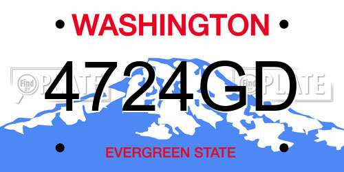 4724GD Washington License Plate