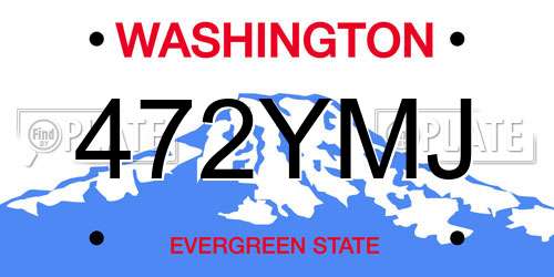 472YMJ Washington License Plate