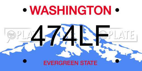 474LF Washington License Plate