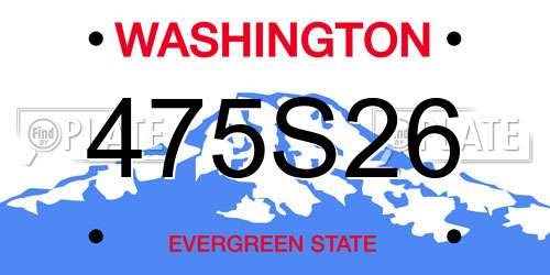 475S26 Washington License Plate
