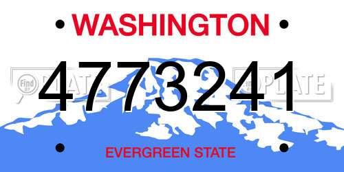 4773241 Washington License Plate