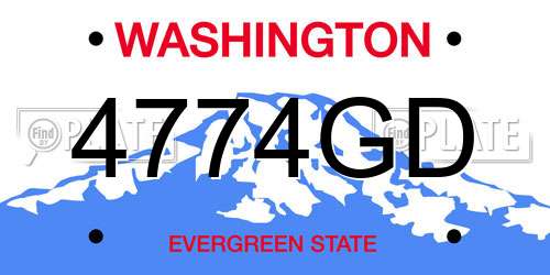 4774GD Washington License Plate