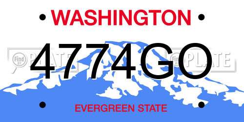 4774GO Washington License Plate